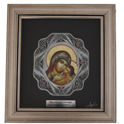 Sv Bogorodica, Srma and Painted Religious artwork framed size 1