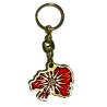 Sun of Kutlesh and Map of Macedonian red and gold keyring