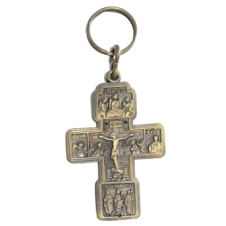 Cross gold keyring