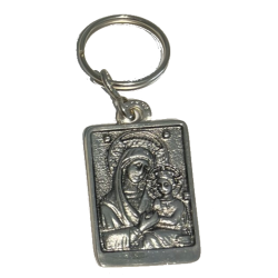 Sv Bogorodica i Isus silver square keyring