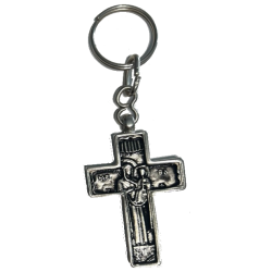 Cross silver keyring