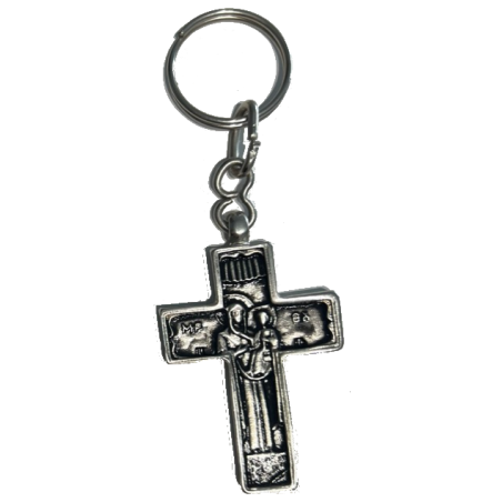 Cross silver keyring